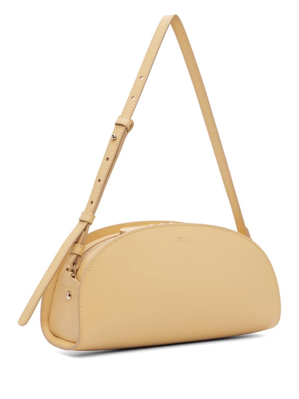 A.P.C. Half Moon Shoulder Bag in Light Beige